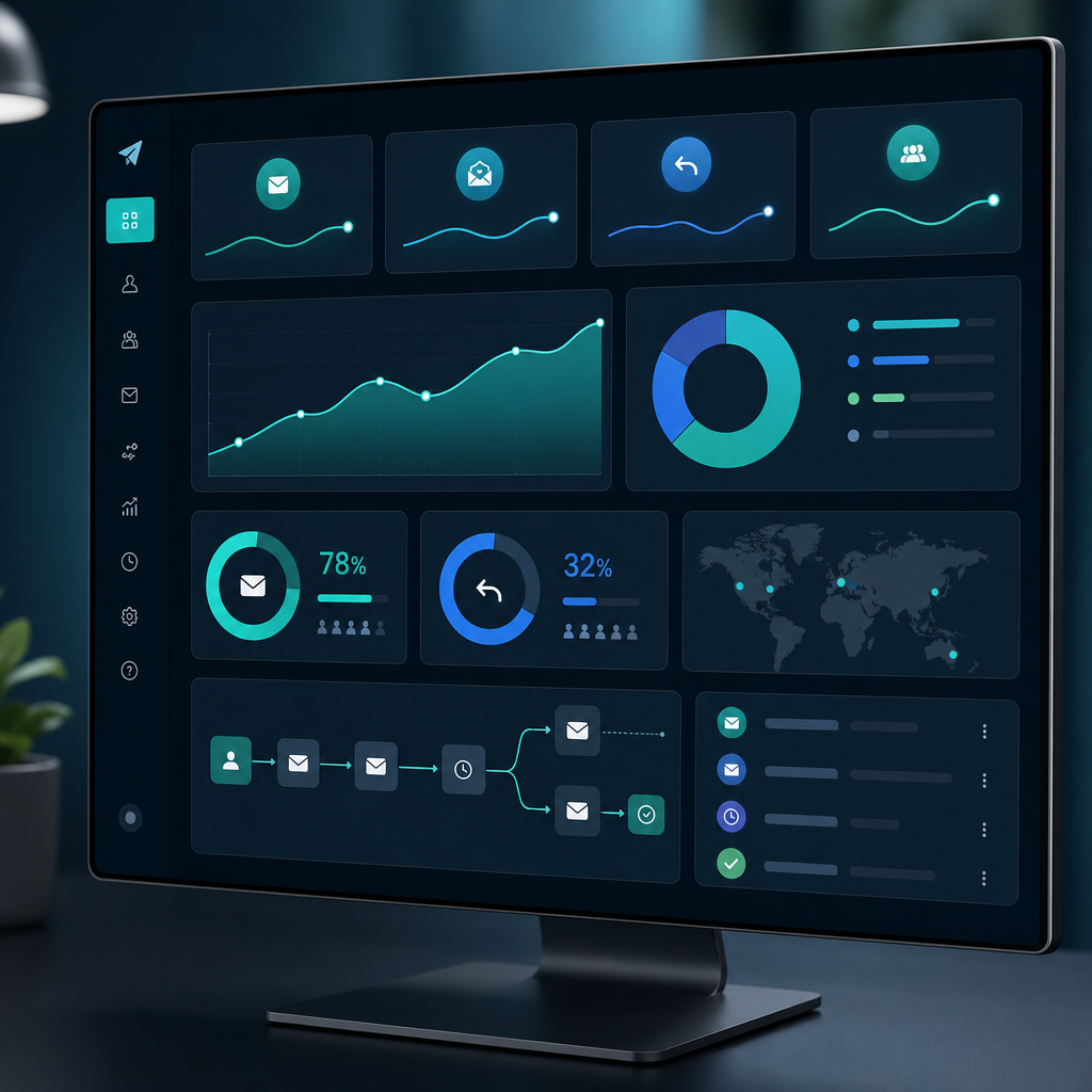 Cold email outreach dashboard showing patient campaign metrics